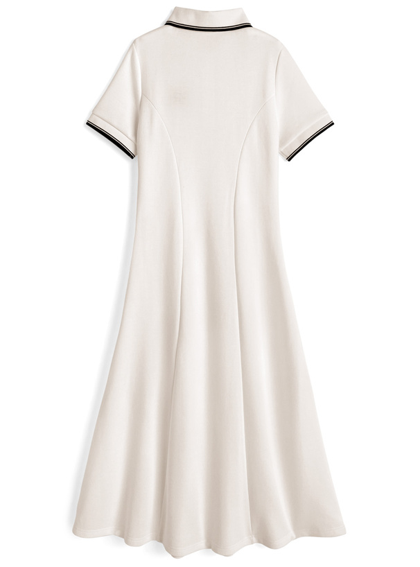 ロゴ刺繍ポロワンピース