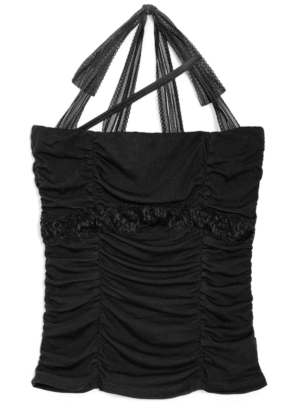 ILLIT アイリット BEB レースホルターネックギャザーベアトップ[ru1514]