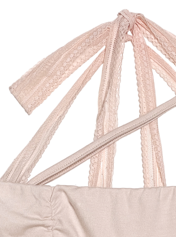 ILLIT アイリット BEB レースホルターネックギャザーベアトップ