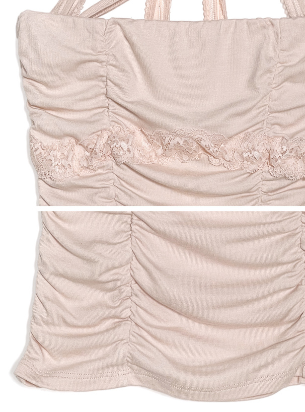 ILLIT アイリット BEB レースホルターネックギャザーベアトップ