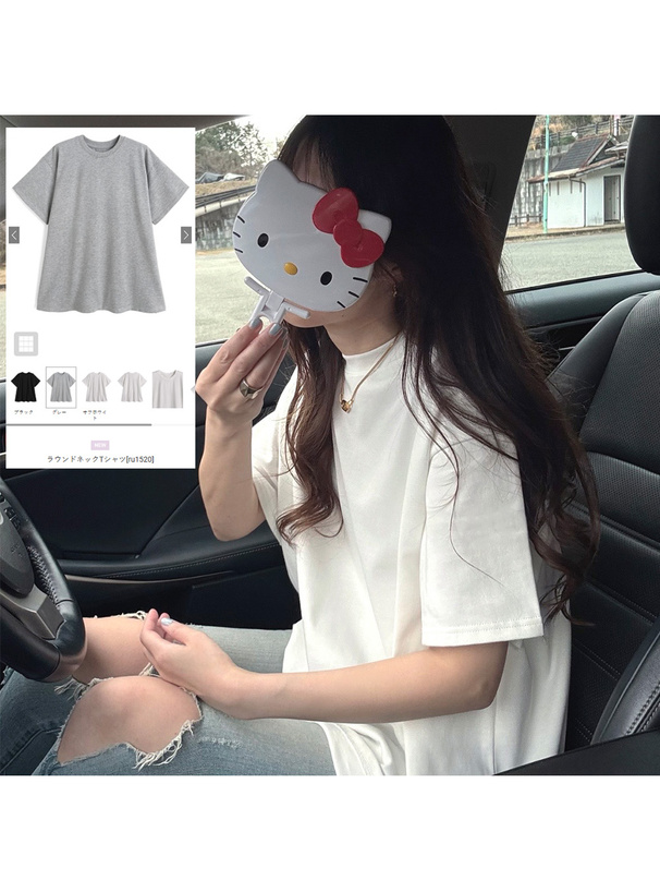 ラウンドネックTシャツ