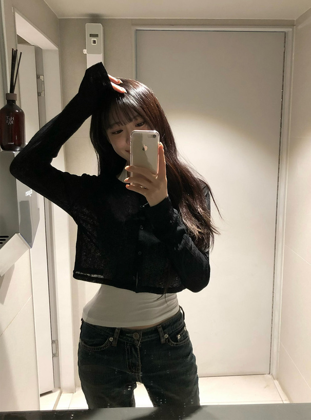 森香澄 接触冷感リブカーディガン