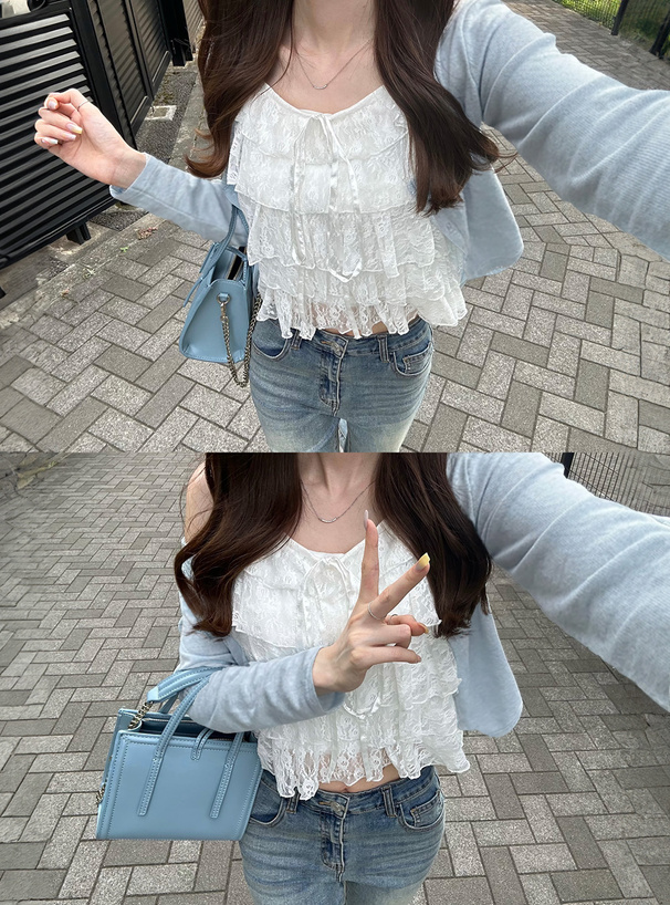 森香澄 接触冷感リブカーディガン