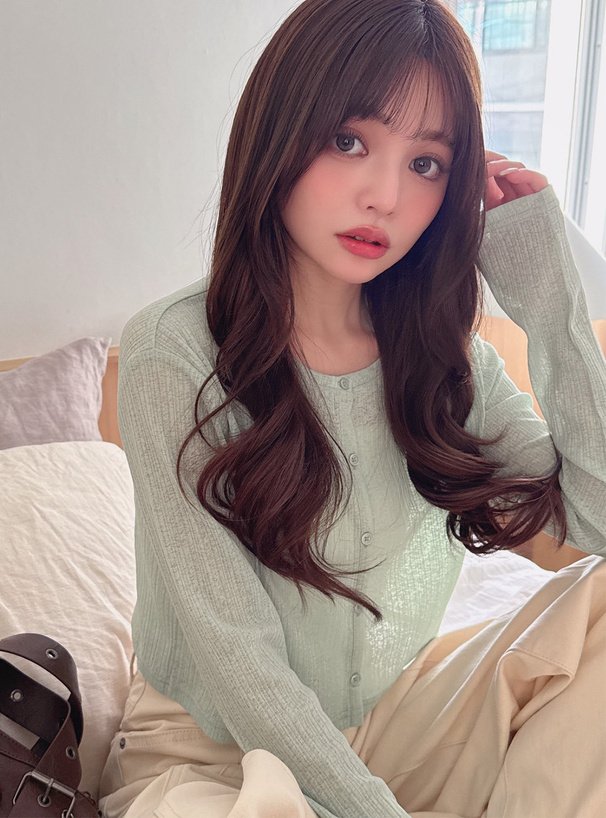 森香澄 接触冷感リブカーディガン