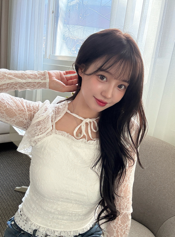 フード付きボレロ×ギャザーキャミソールアンサンブル