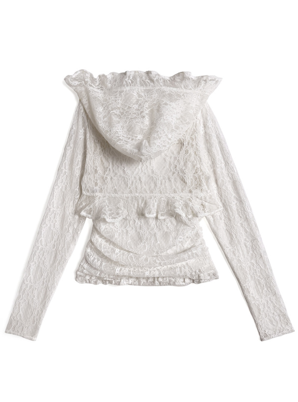 フード付きボレロ×ギャザーキャミソールアンサンブル