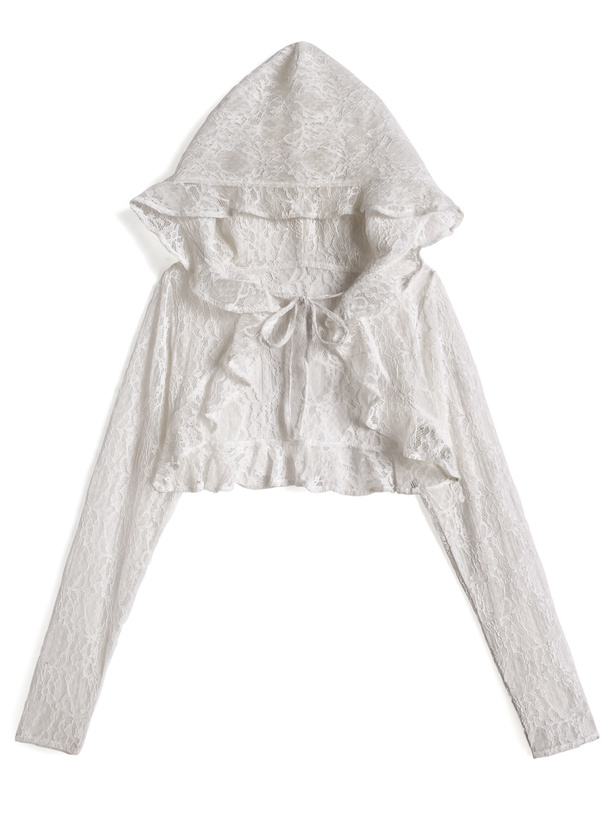 フード付きボレロ×ギャザーキャミソールアンサンブル