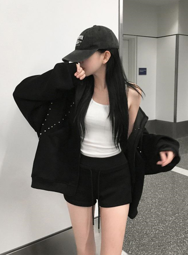 ウエストリブスウェットショートパンツ