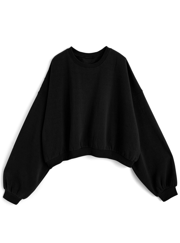 ショート丈スウェットトップス