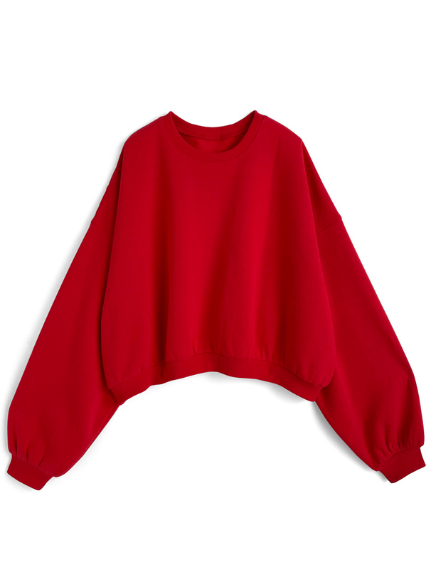 ショート丈スウェットトップス