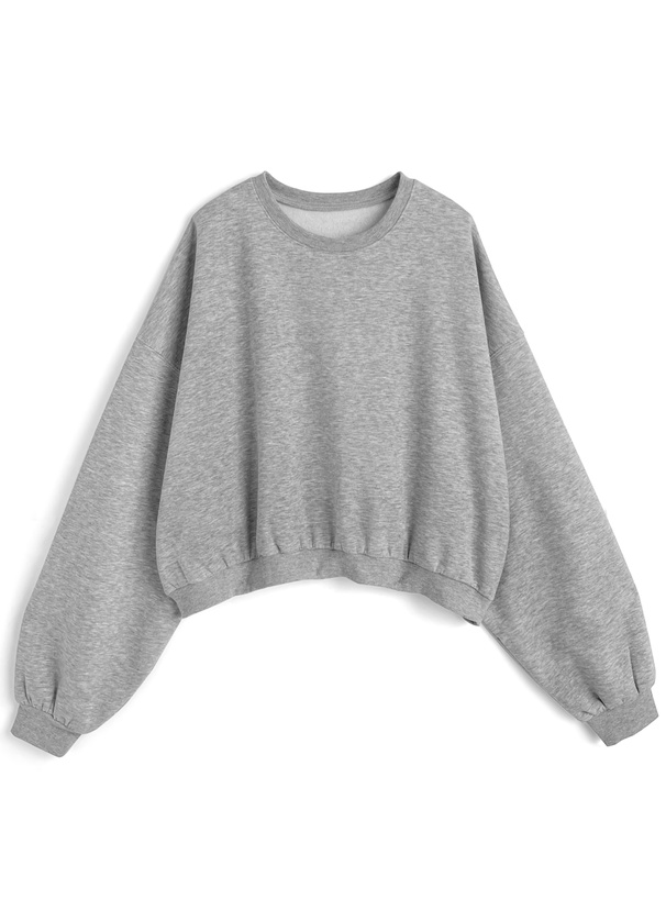 ショート丈スウェットトップス