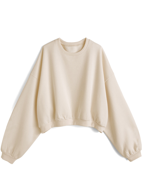 ショート丈スウェットトップス