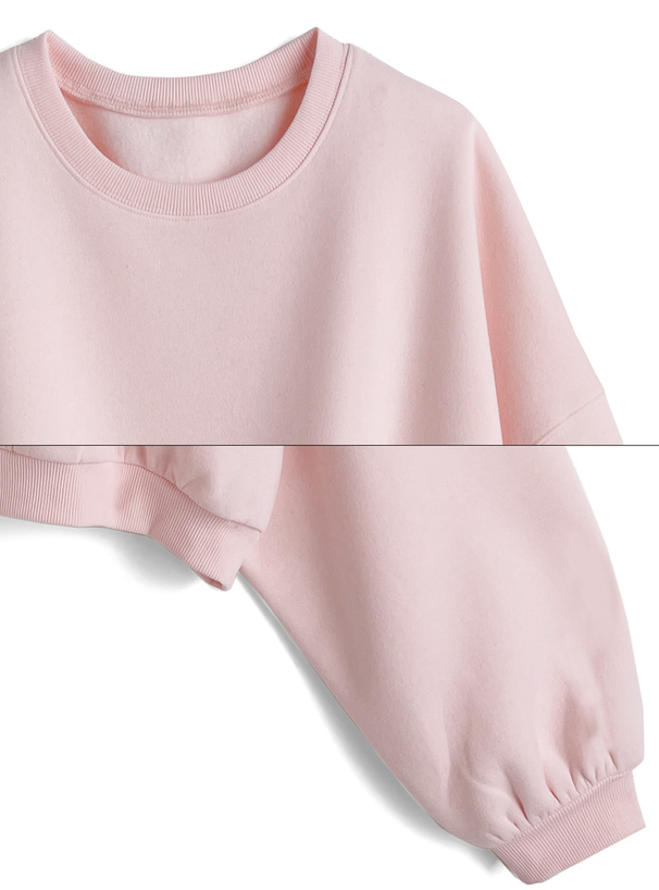 ショート丈スウェットトップス