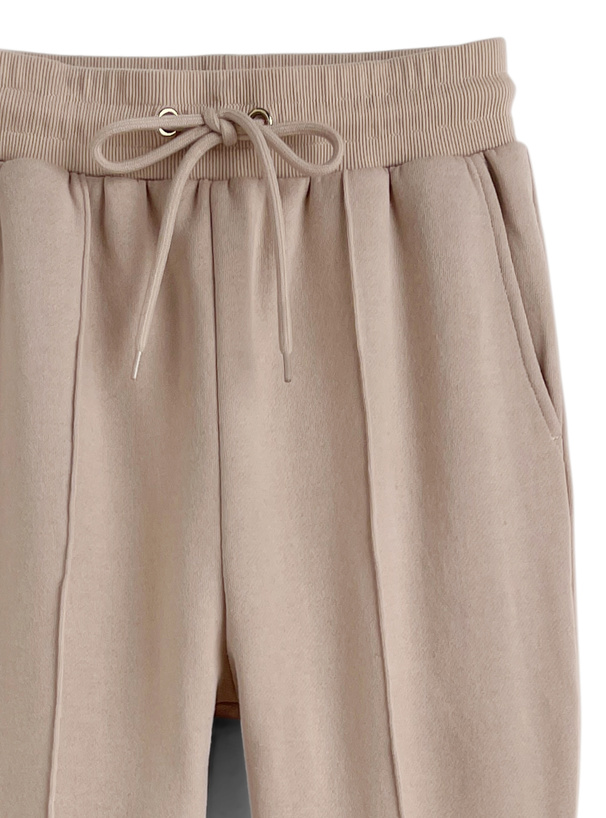 ファーフードパーカー×フレアパンツスウェットセットアップ[ru1548