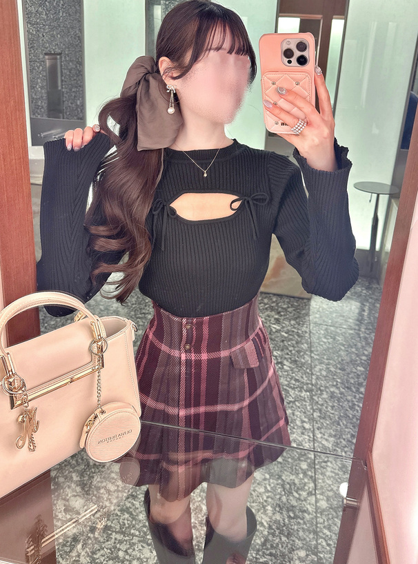 フロントオープンリボンフレアスリーブニットトップス[ru1562