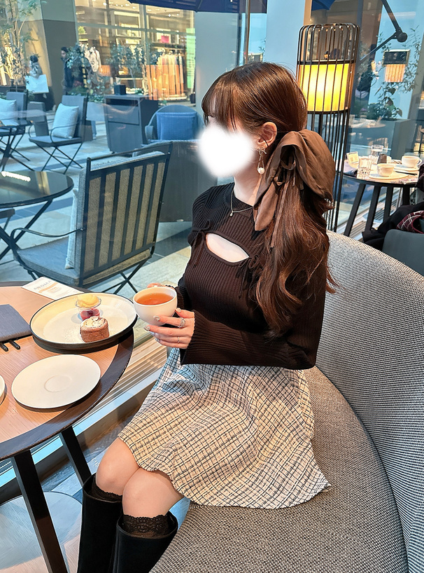 フロントオープンリボンフレアスリーブニットトップス