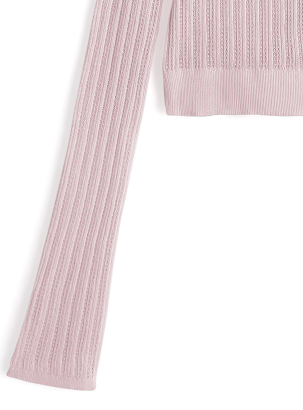 透かし編みニットカーディガン