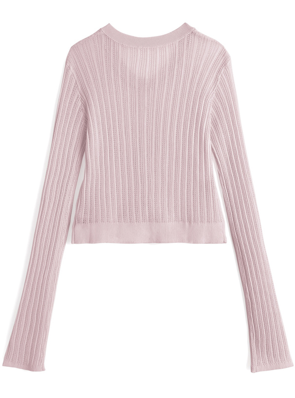 透かし編みニットカーディガン