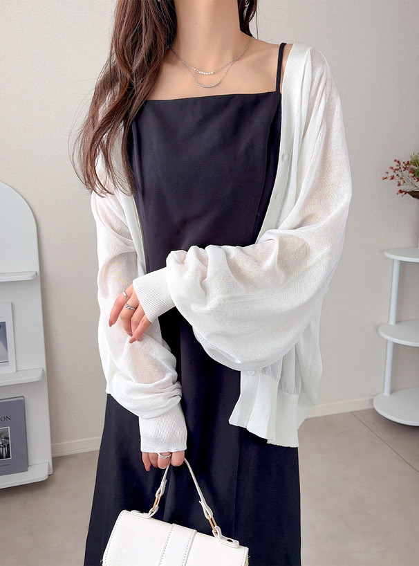 シアーニットカーディガン