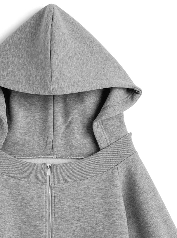 オフショルダーダブルジップスウェットパーカー