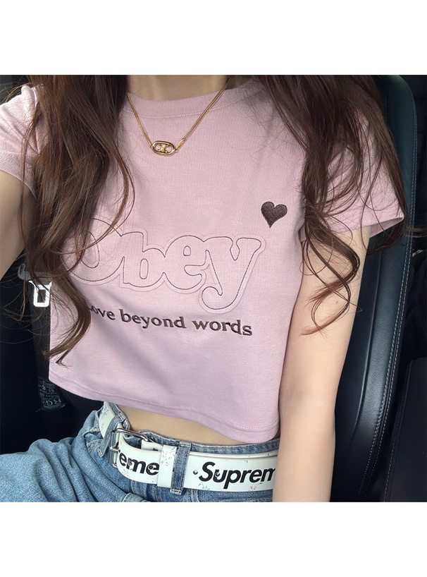 パッチロゴショート丈Tシャツ