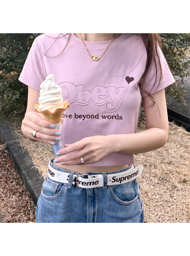 パッチロゴショート丈Tシャツ