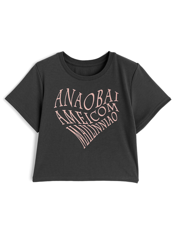ハートロゴプリントTシャツ