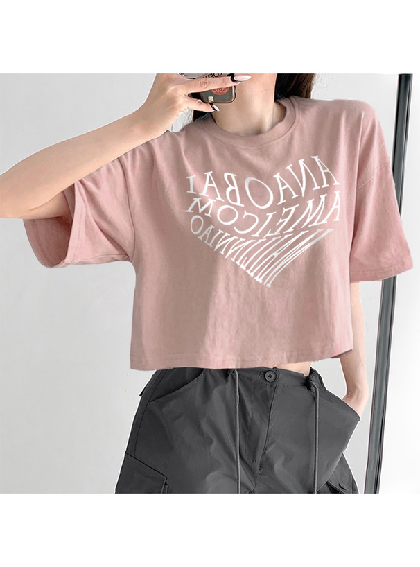 ハートロゴプリントTシャツ