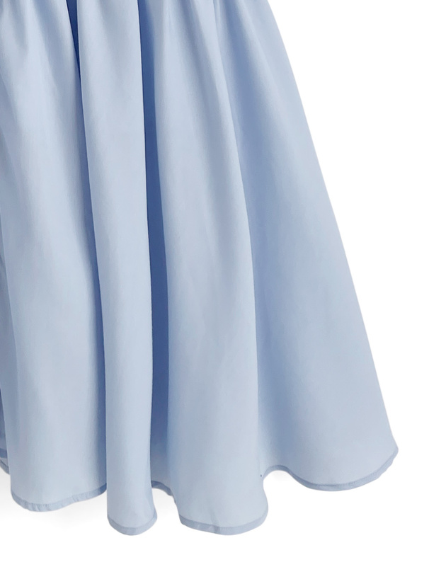 リボンベルト付きレースフリルスリーブワンピース