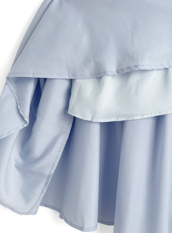 リボンベルト付きレースフリルスリーブワンピース