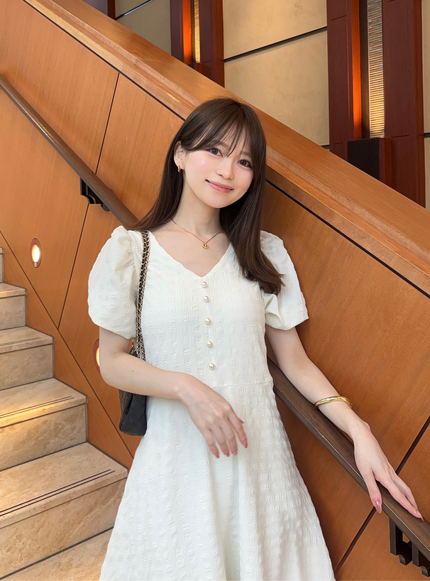 ふくれジャガードロングワンピース