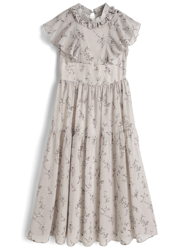 花柄フレアスリーブワンピース