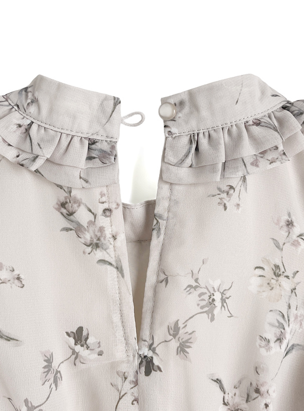 花柄フレアスリーブワンピース