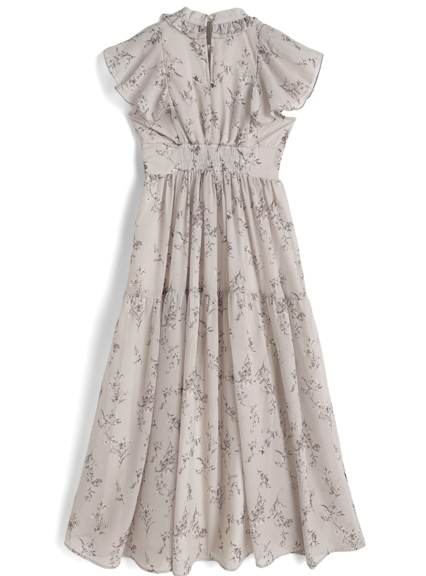 花柄フレアスリーブワンピース