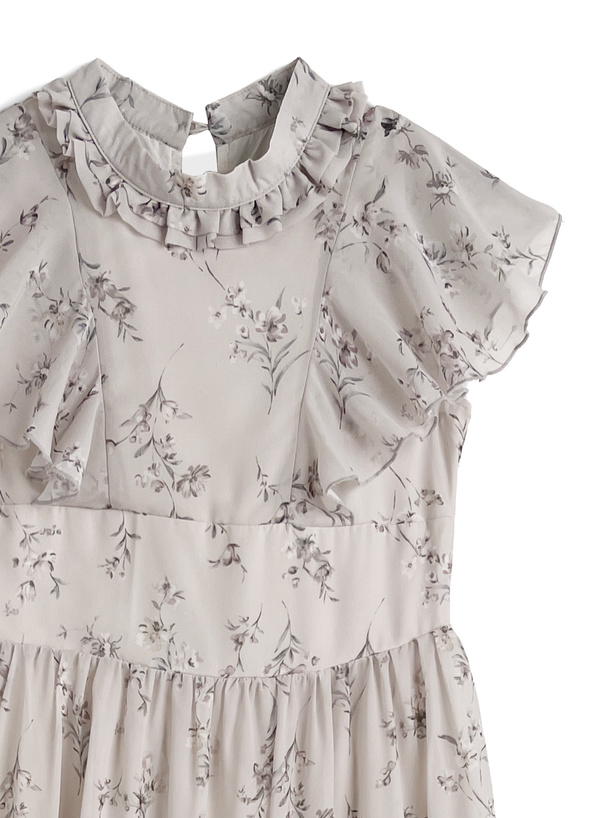 花柄フレアスリーブワンピース