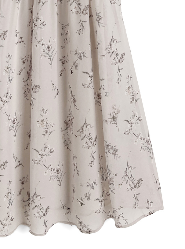 花柄フレアスリーブワンピース