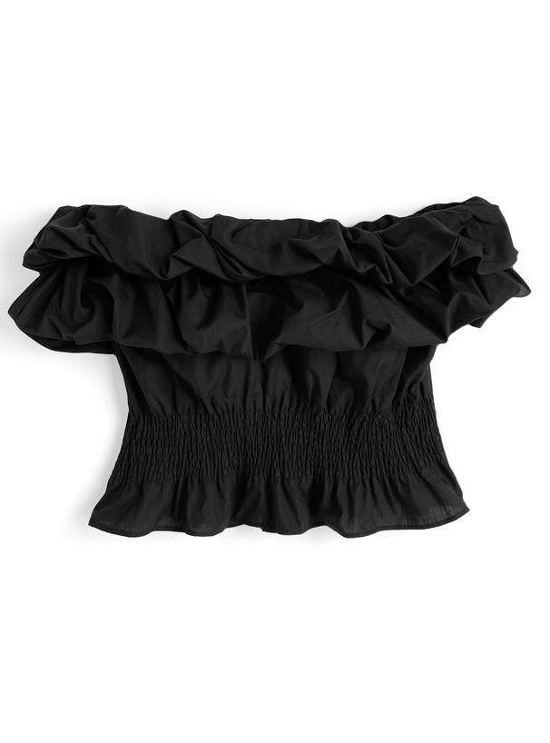 バルーンオフショルダーブラウス