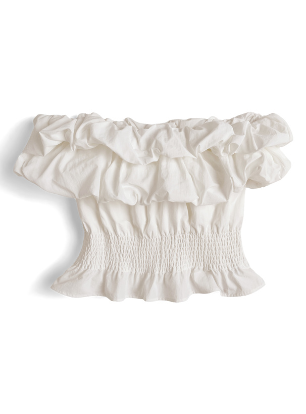 バルーンオフショルダーブラウス