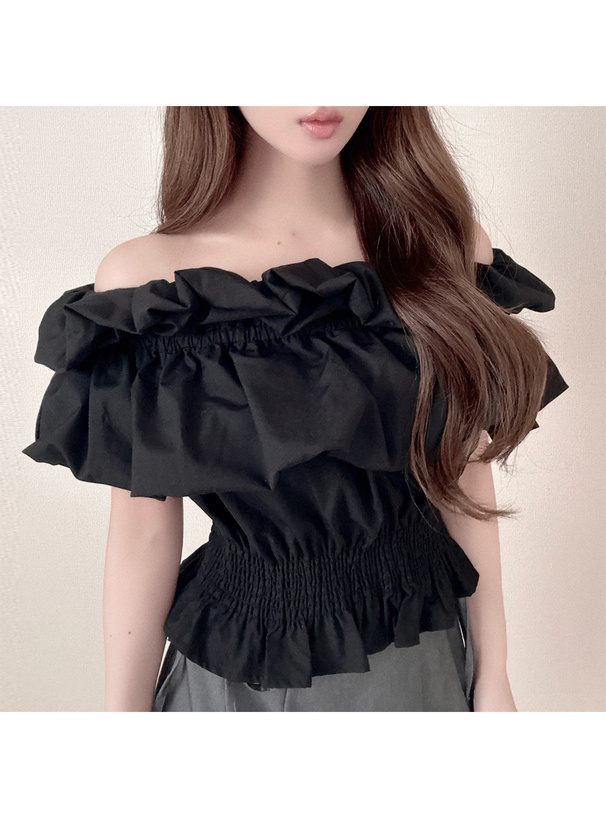 バルーンオフショルダーブラウス