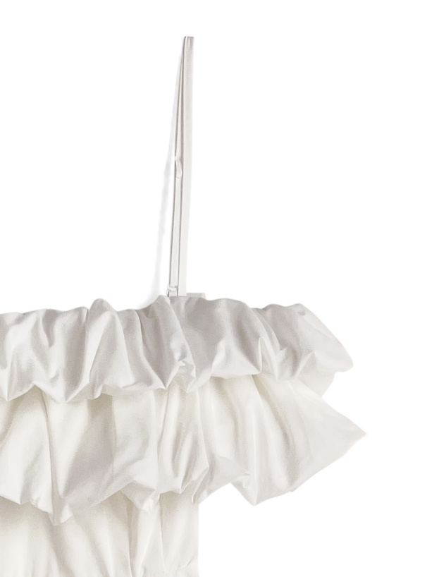 バルーンオフショルダーロングワンピース