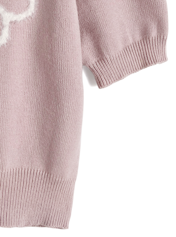 シャギーリボンニットトップス