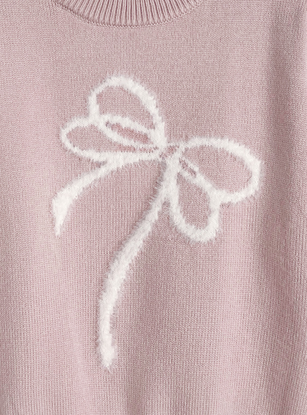 シャギーリボンニットトップス