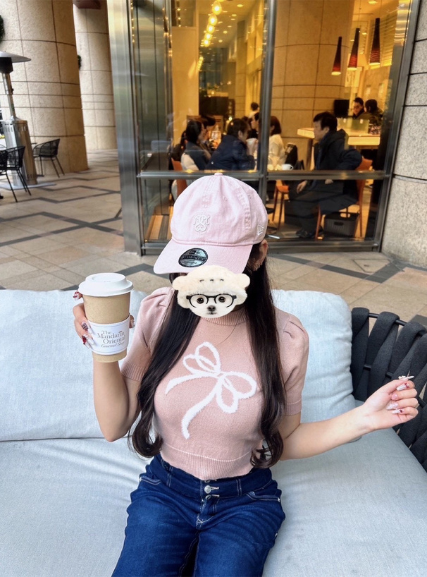 シャギーリボンニットトップス