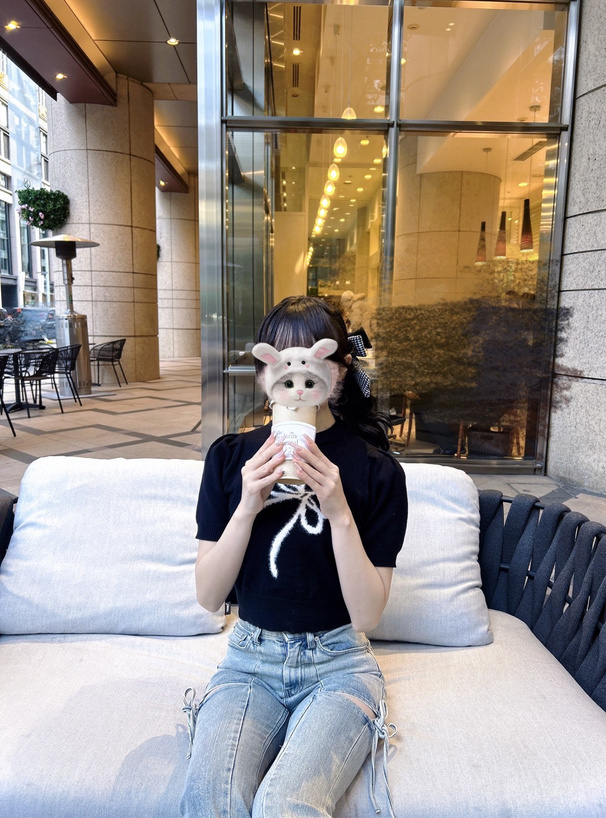 シャギーリボンニットトップス[ru1612] | レディースファッション通販