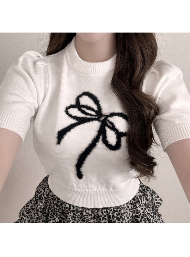 シャギーリボンニットトップス[ru1612] | レディースファッション通販