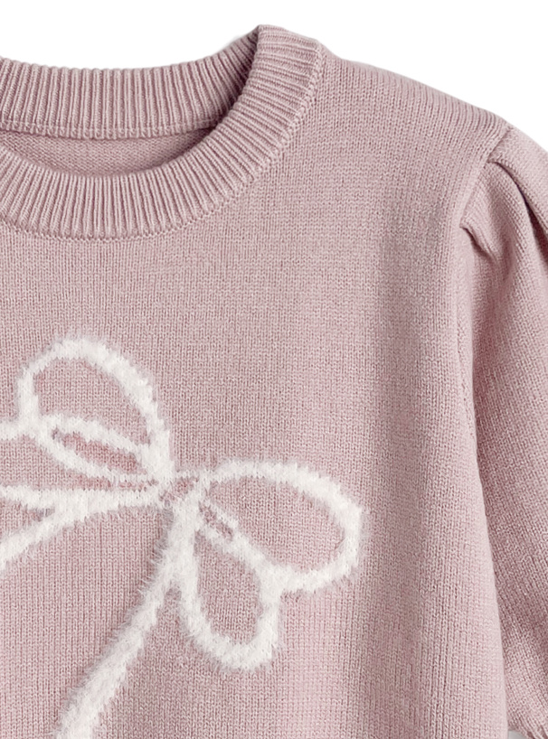 シャギーリボンニットトップス