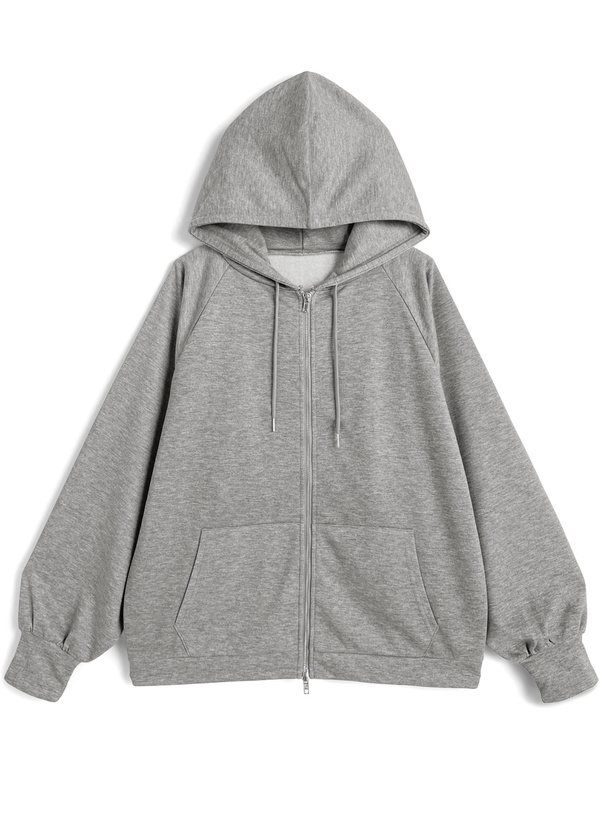 キャミソール×ダブルジップパーカー×ショートパンツスウェットセットアップ