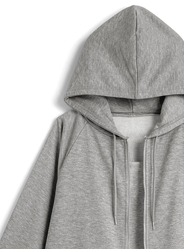 キャミソール×ダブルジップパーカー×ショートパンツスウェットセットアップ