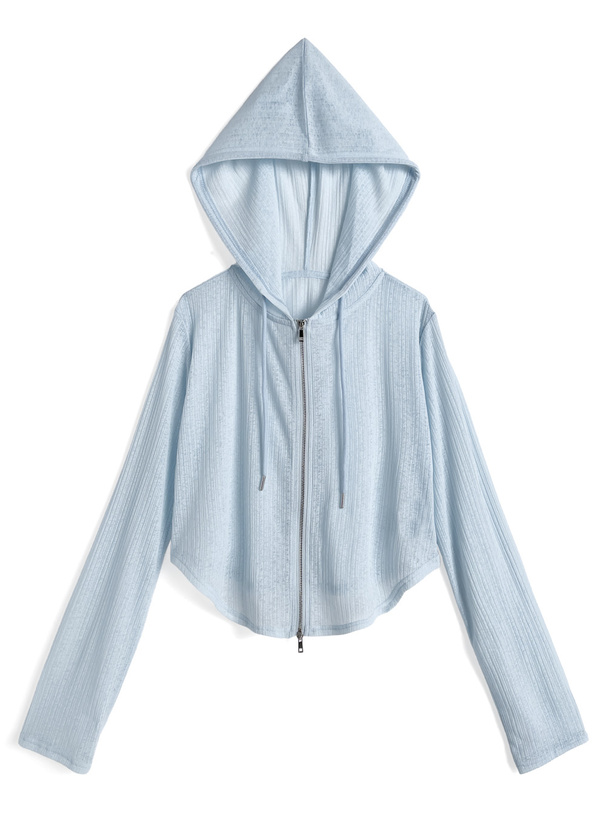 接触冷感ラウンドヘムシアーパーカー