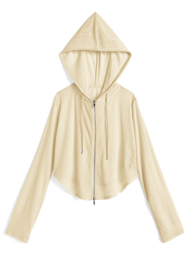 接触冷感ラウンドヘムシアーパーカー